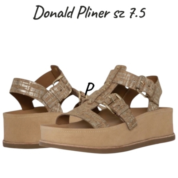Donald Pliner Jesmin Platform Fisherman Sandal Camel Platino Size 7.5